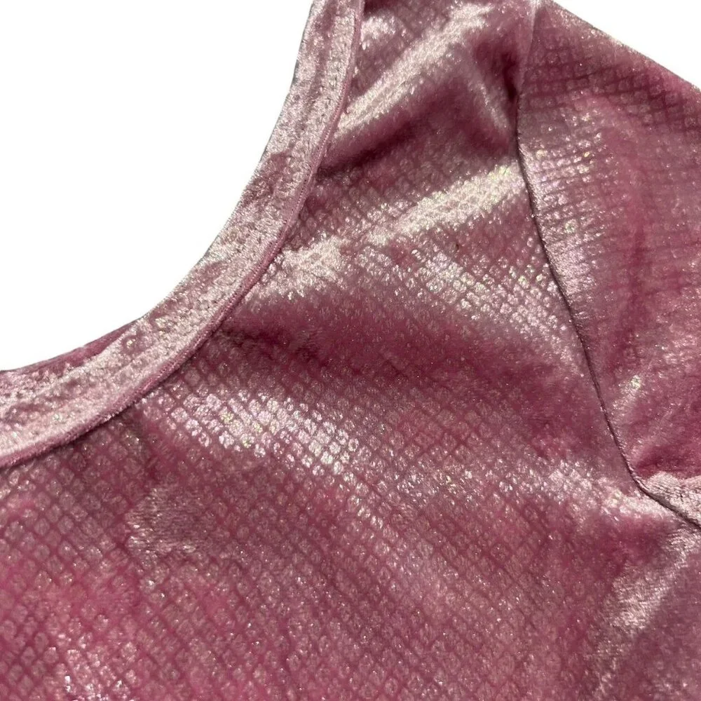 Wild Rich Kids WRK 9/10Y Pink Metallic Velour Skirted Romper